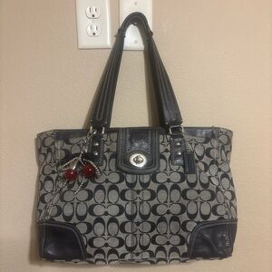 Coach Black and Gray Women's Tote Bag